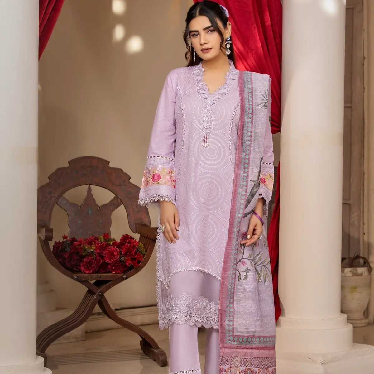 Branded 3 Piece  Ready To Wear Embroidered Suit - KK Collection