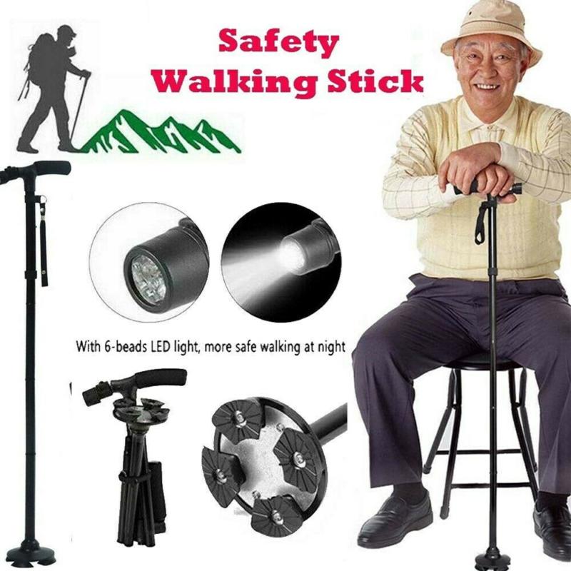 Retractable Adjustable Walking Cane Stick Lightweight Folding Hiking Travel Cane 7