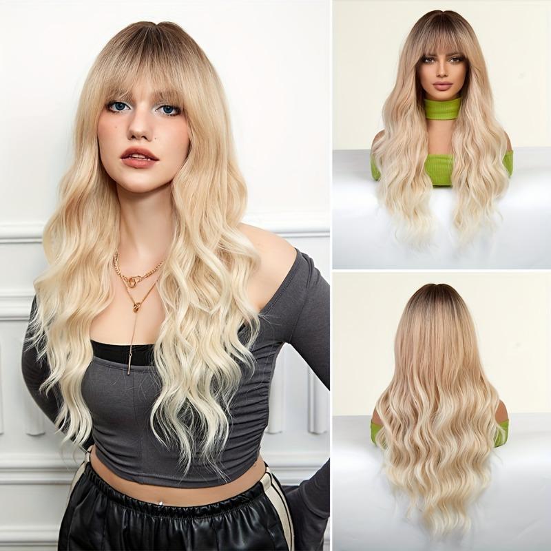 Highlight Long Curly Wavy Wig Synthetic Wig Beginners Friendly Heat Resistant Elegant For Daily Use Wigs For Women 5