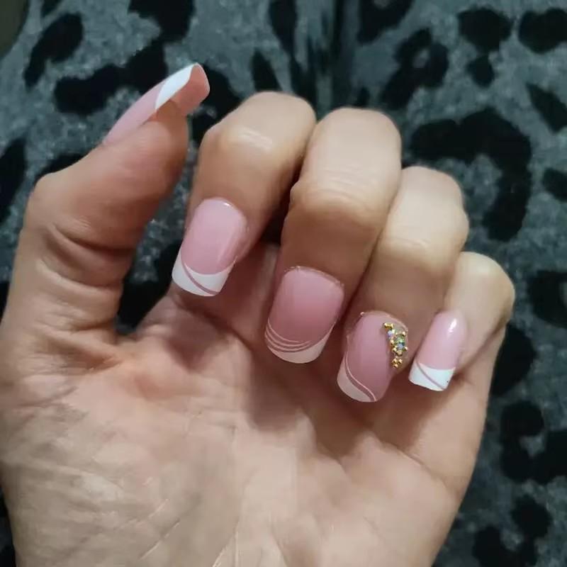Short French Classic Fake Nails - 24pcs for Nail Art and Care - Nail Care 1