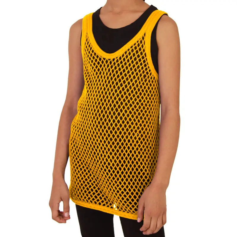 Kids Unisex 100% Cotton Club Star Mesh Fishnet String Vest for Childrens Boys Girls 3-14 Years 6