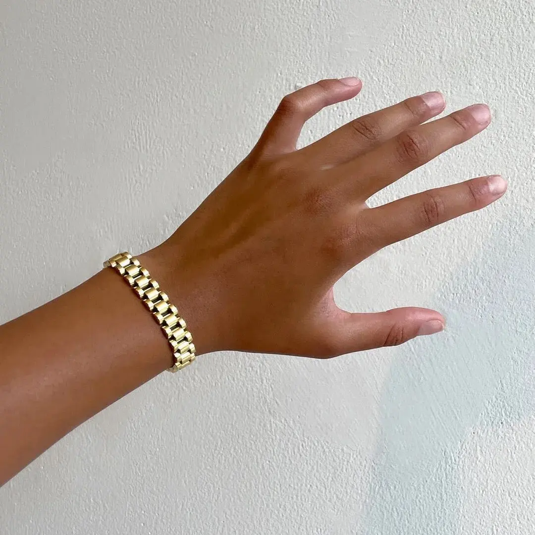 18K Gold Plated Chunky Bracelet for Women