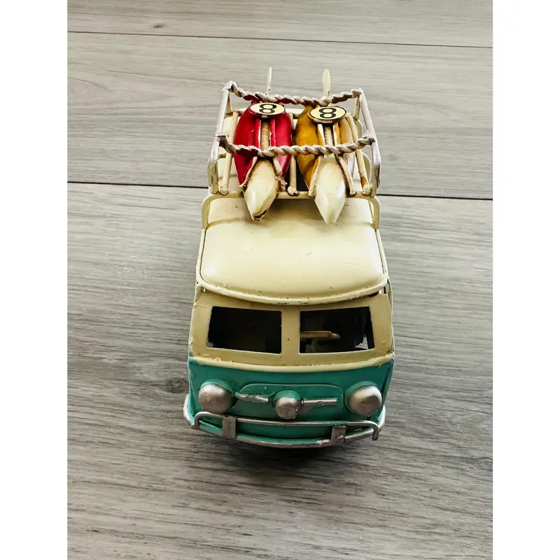 Vintage Style Floral Camper Van Ornament Tin Metal Retro Antique Home Decor 5