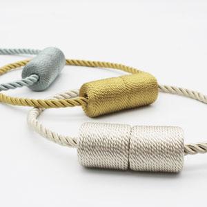 Product Introduction of Pretty Jolly 2 Pack Magnetic Curtain Tiebacks 16 Inch Handmade Weave Side Rope Curtain Holdbacks Convenient Decorative Cylinder Curtain Drape Tie Backs for Home & Office Window Drapery (Grey) 2