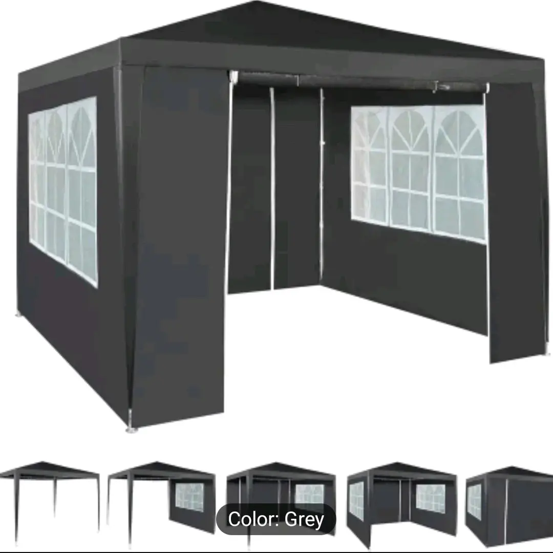 Event Gazebo with 4 Side Panels, Outdoor Waterproof Party Tent Marquee with Coated Steel Frame (3x3M)