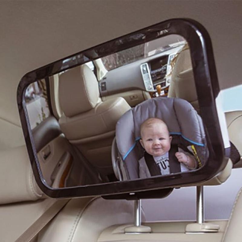 LARGE ADJUSTABLE WIDE VIEW REAR/BABY/CHILD SEAT CAR SAFETY MIRROR HEADREST MOUNT 3