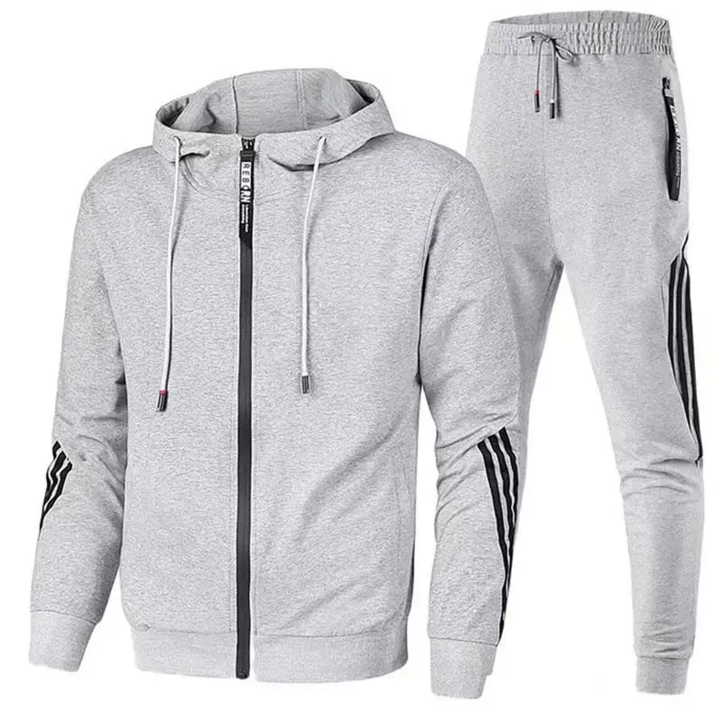 2024 New Men Autumn Winter Sport Suits Casual Outdoor Zipper Jackets and Sweatpants Jogging Set Male Fleece Hoodie Tracksuit