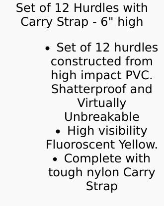 Product Introduction of DOG AGILITY HURDLE Set of 12 Agility Hurdles 6" Carry Strap EXERCISE WEAVE/JUMP 0