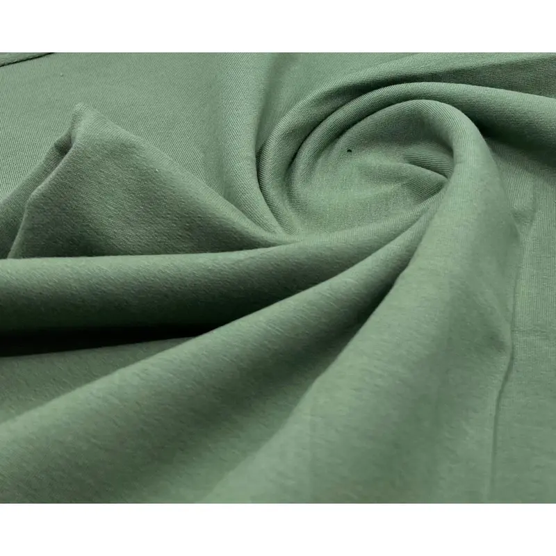 Green French Terry Loopback Cotton Jersey 230 GSM 95/5 Lycra 4 Way Stretch 0