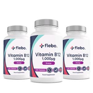 Vitamin B12 Bundle Saver (12 Month Supply)Premium Vitamin B12 Tablets High Strength- 1000mcg Vegan Supplement- 120 Cyanocobalamin Tablets- Made in UK to Help Reduce Tiredness and Fatigue-Helps with brain health and increased energy.