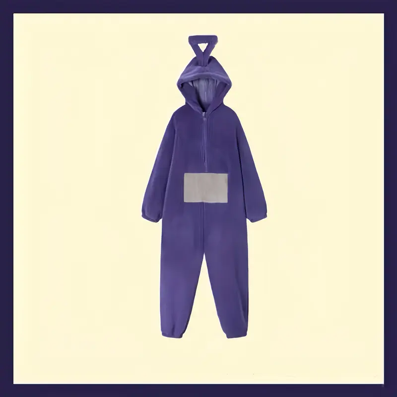 Teletubbies Onesies, Halloween Cartoon Cosplay Hooded Onesies, Super Soft Flannel Adult Pajamas, Cute Cartoon Teletubbies Onesies, Adult Pajamas, Nightgown, Pajamas Loungewear Menswear Nightwear Homewear Pjs Long Sleeve 6