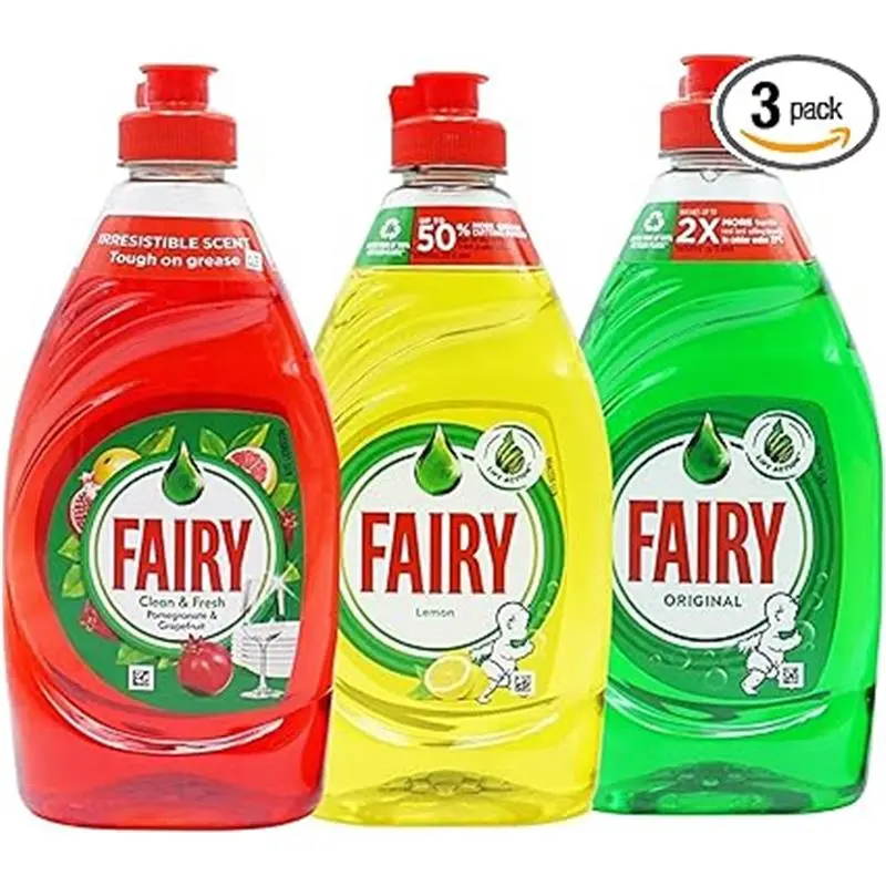 3 Pcs Washing Up Liquid Mixed Pack: Original, Lemon, and Pomegranate 320 ml Household Bottles Cleaner Cleaner Cleaning Scented Perfume 6