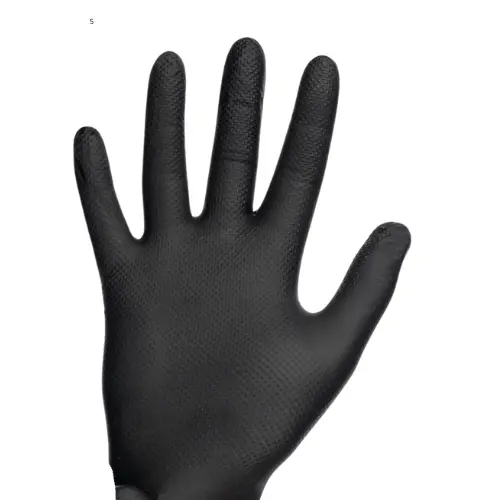 10 Boxes Of BLACK Limited Edition Gator Gripz by Tough Glove - 10 Boxes of 50 Gloves - Super Strong 10 Mil Thick - Black Diamond Grip - Disposable Nitrile Gloves - Latex & Powder Free 1