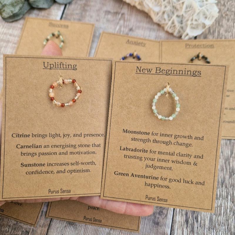 Purus Sensa crystal stacking rings. genuine natural gemstone rings. new beginnings, protection, good luck and more! 3