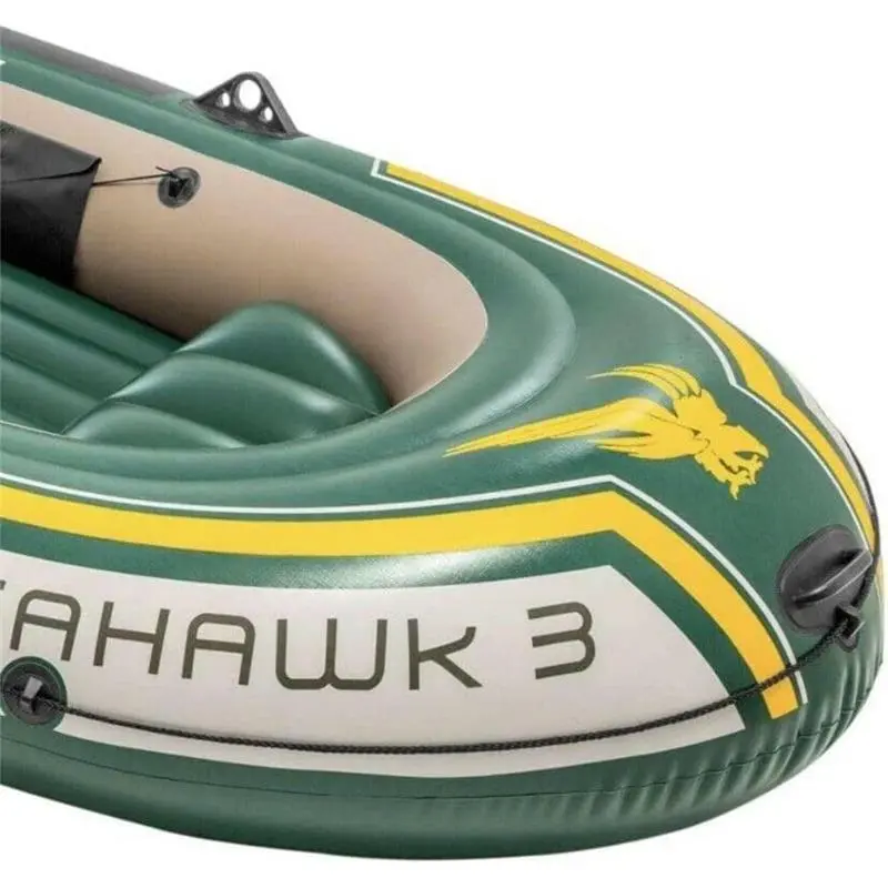 Water Sports + Seahawk 3 Inflatable Dinghy man Boat with Oars Air Pump, Green, 295 x 137 43 cm UK 6