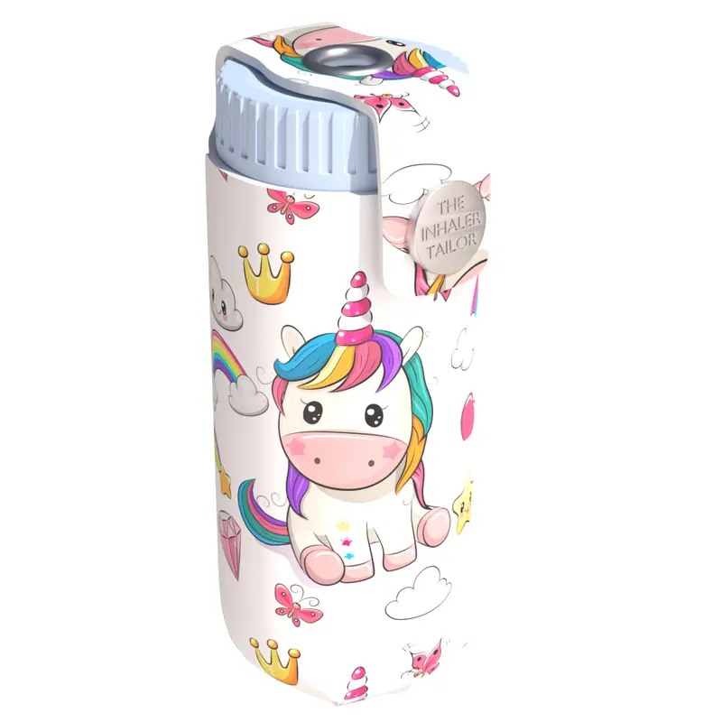 The Inhaler Tailor Una The Unicorn Inhaler Cover for Kids and Adults – Vegan Leather Case – Handmade in England - Suitable for Ventolin, Salbutamol, Turbohaler, Easi-Breathe and Easyhaler Inhalers 2