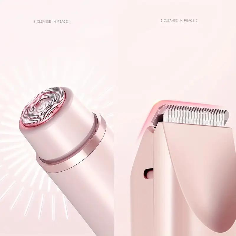 Electric Bikini Trimmer for Women | 2-in-1 Body & Facial Hair Removal | Rechargeable, Waterproof & Travel-Friendly 4