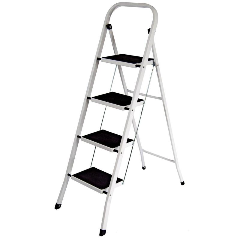 1 2 3 Step Ladder Folding Portable Compact Heavy Duty Iron Anti-Slip Mat Stool 5
