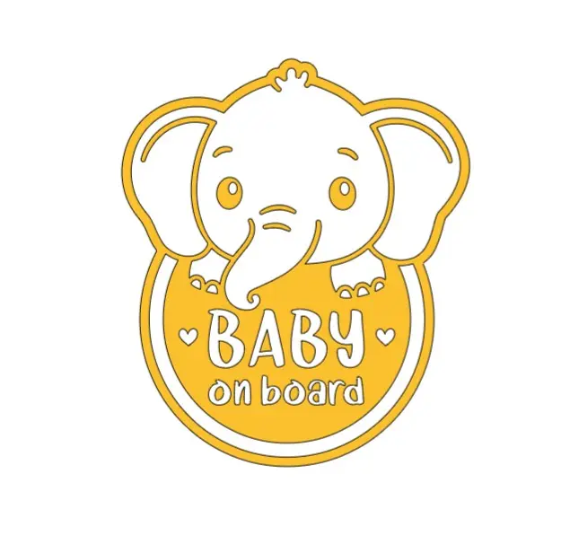 Baby Boy On Board Elephant Car Bumper Sticker Vinyl - High Quality Outdoor Sticker for Vehicle Window or Bodywork - Decor, Decorative 8