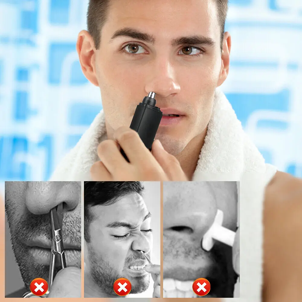 Rechargeable Mini Portable Nose Ear Hair Trimmer Electric Hair Removal Shaver UK Stainless Stainless Steel