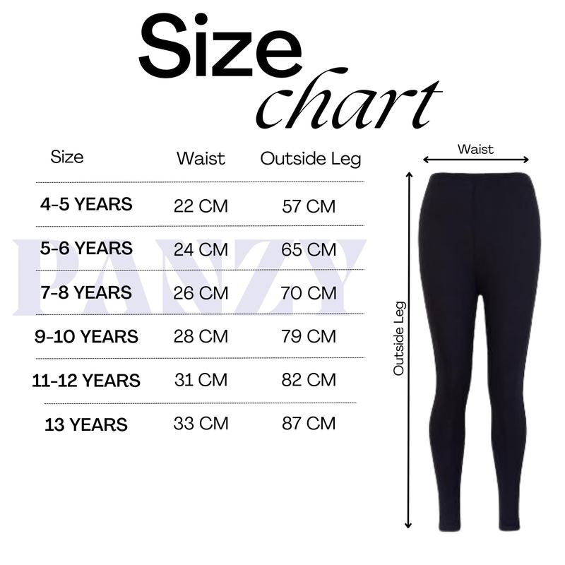 Panzy Girls Plain Stretchy Cotton Leggings - Pack of 3, Ages 5-13 viral  leggings solid minimalist 5