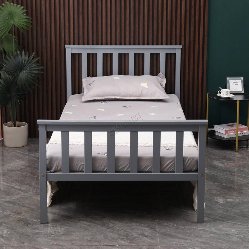 WestWood Single Double King Bed Solid Pine Frame Bedroom Footboard 2