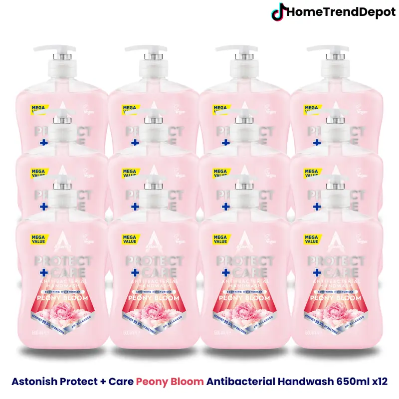 Astonish Protect Plus Care Antibacterial Handwash Peony Bloom Removes Bacteria Balanced pH for Skin Health Gentle on Hands Fragrance Vegan Comfort Raspberry Ripple Scent 8