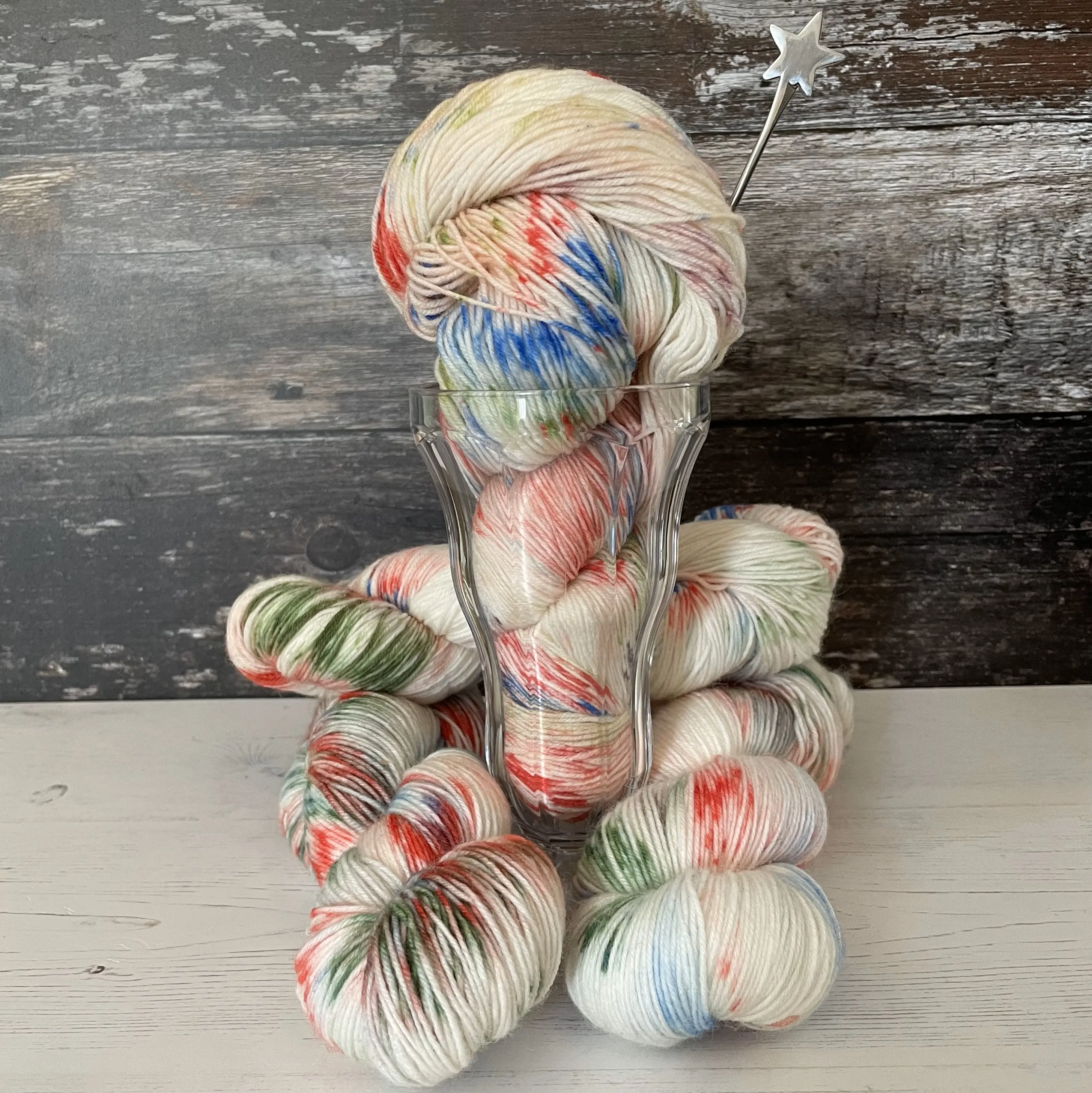 Tuti Fruiti, 4ply Merino Sock Yarn, 75% Merino 25% Nylon, 400m per 100g Skein - Lovehandyed by David