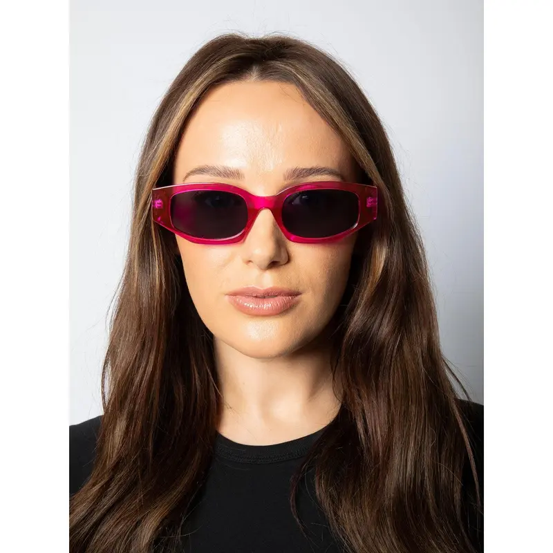 Angular Sunglasses in Translucent Hot Pink 5
