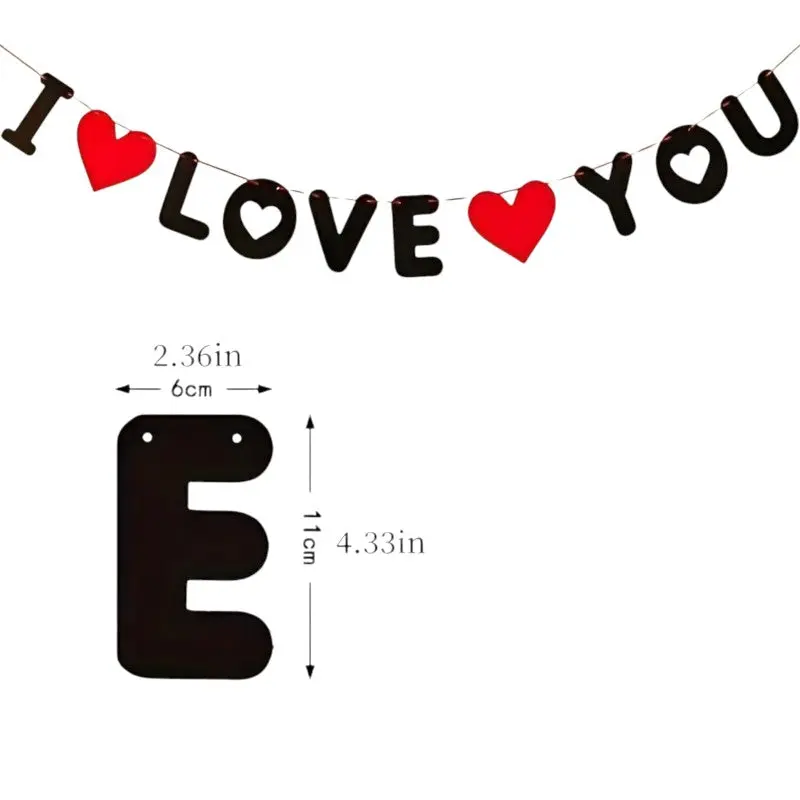 "I Love You" Felt Hanging Banner 2