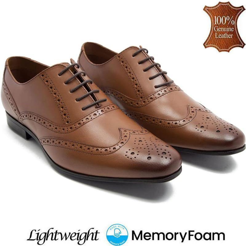 Mens Leather Brogues Shoes Wedding Formal Smart Office Dress Wedding Dress Lace Up Shoes 4