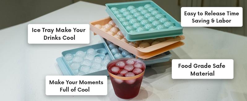 Product Introduction of Round Ice Cube Tray With Lid Ball Maker Sphere Mold For Freezer Mould For Chilling Cocktail Whiskey Coffee Kitchen Plastic Utensils 0