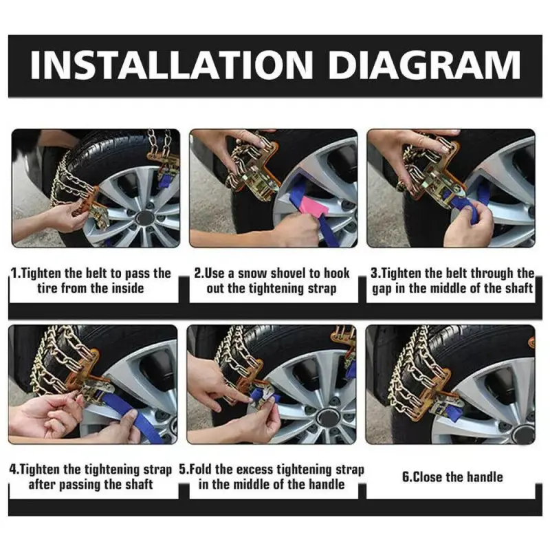 Wheel Tire Snow Anti-skid Chains for Car Truck SUV Emergency Universa Strap 1