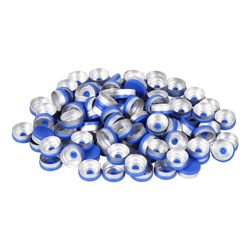 10ml Vials-Clear Glass Headspace Vials with Plastic-Aluminum Flip Off Caps and Rubber Stoppers, 100 Pack, 20mm Flat Bottom Lab Vial 4
