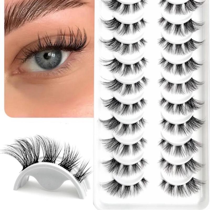 Lashes Natural Look D Curl False Eyelashes Fluffy Wispy Individual Lash Extensions Strips Volume Eyelashes 7 Pairs by Eefofnn 8
