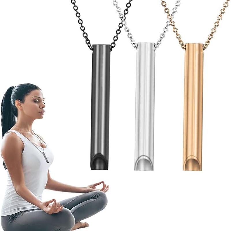 Mindfulness Breathing Necklace,3PCS Anxiety Relief Necklace,Stress Relief Necklaces,Anxiety Necklace Breathing Exercises Necklace Portable Deep Breathing for Men Women Meditation Anxiety Relief 0