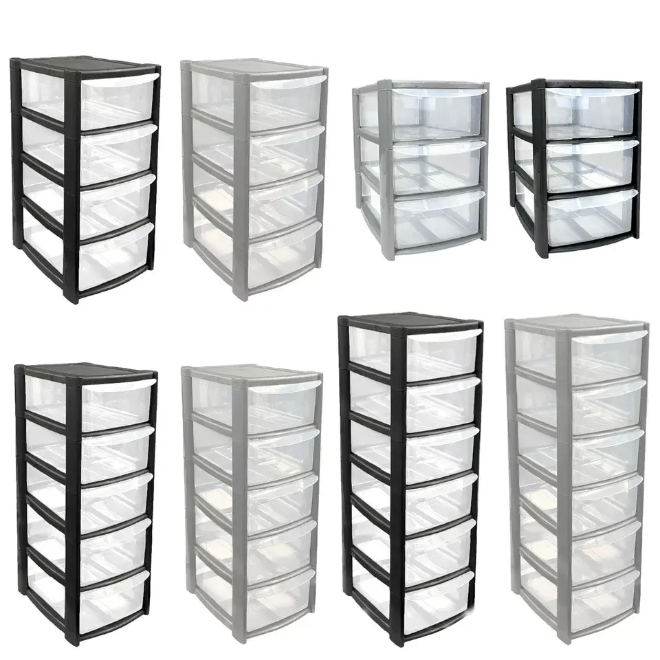 3/4/5/6 MINI DRAWER PLASTIC TOWER - TROLLEY - DRAWER - SCHOOL - OFFICE - HOME