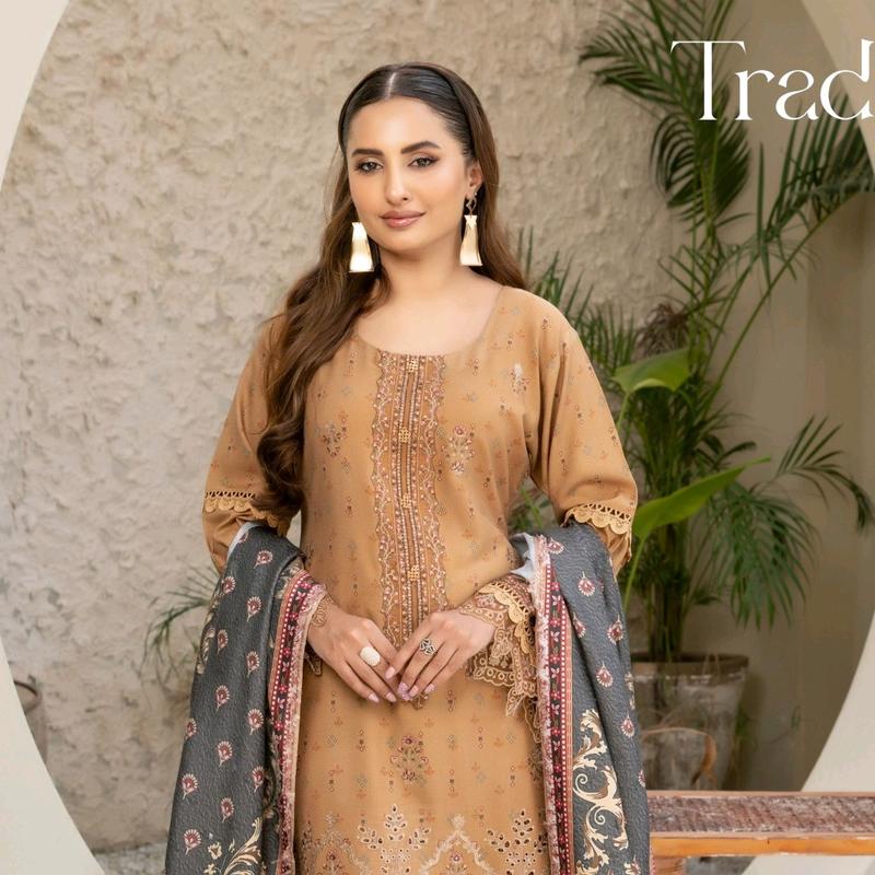 AIZA WINTER COLLECTION! DHANAK FABRIC 3 PIECE SUIT WITH PASHMINA SHAWL 0