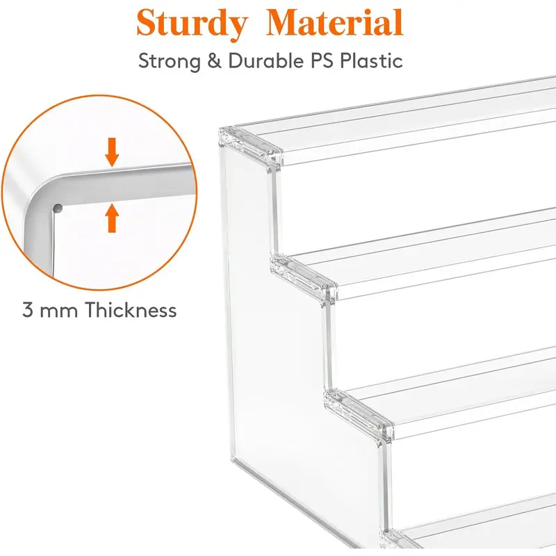 Lifewit 4 Tier Clear Cupcake Stand, Display Shelf for Cupcake, Desserts, Figurines, Display Risers Stand for Holiday, Birthday, Wedding Party Decor 4