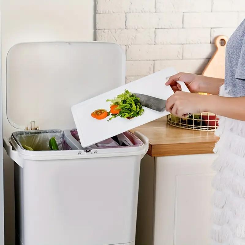 Product Introduction of 2 Tier Recycling Rubbish Bin 38L Plastic Rolling Waste Trash Can Kitchen Garden Cleaning 3
