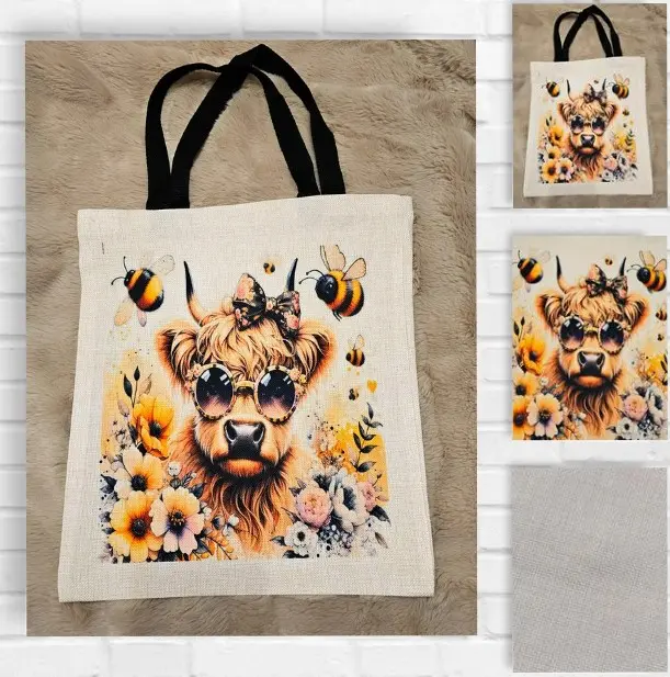 #BAG004 Tote bag Highland Cow #JDL Lucky 2