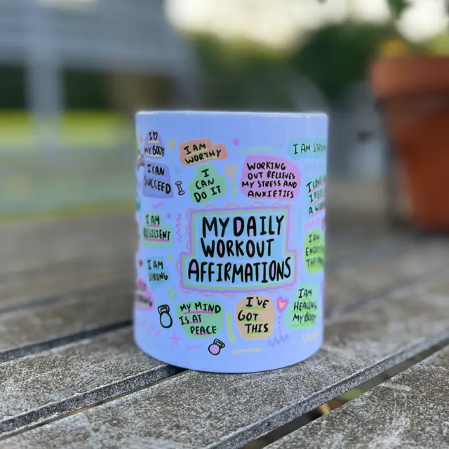 My Daily Workout Affirmations Mug - 11oz Standard Ceramic Drinkware for Reusable Motivational Coffee