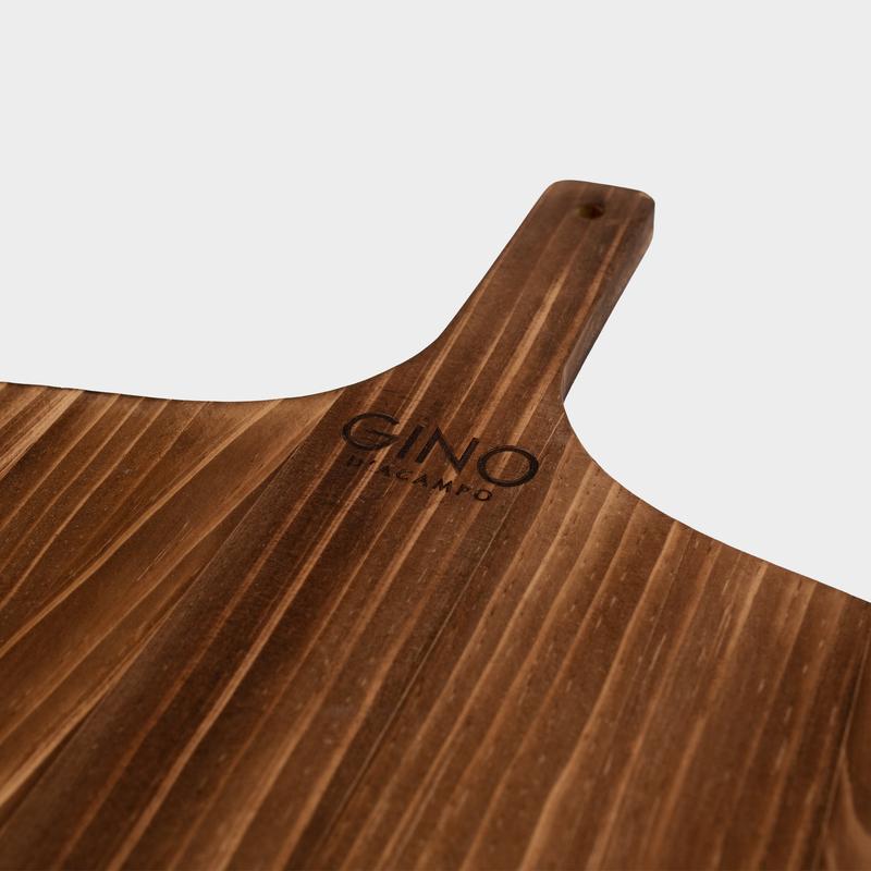 Wooden Serving Board - Premium Pine Burnt Wood Finish for Kitchen or Outdoors - Gino Pizza Ovens 4