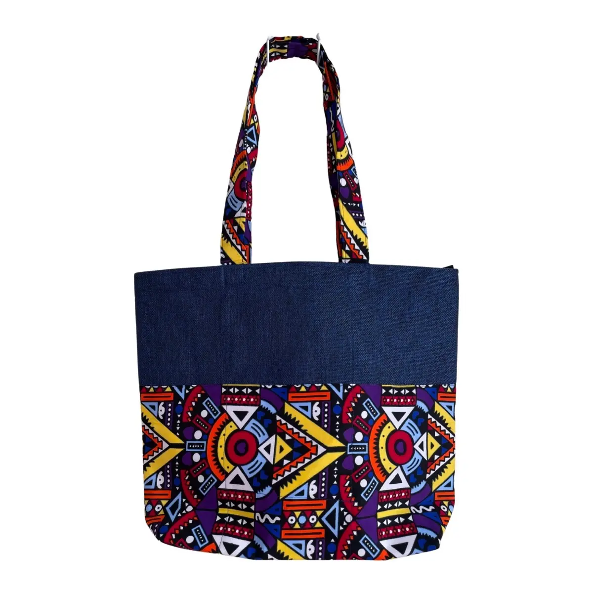 Large tote bag lined with zipper and pocket Floral , women’s handbag:Brown Polka Dot