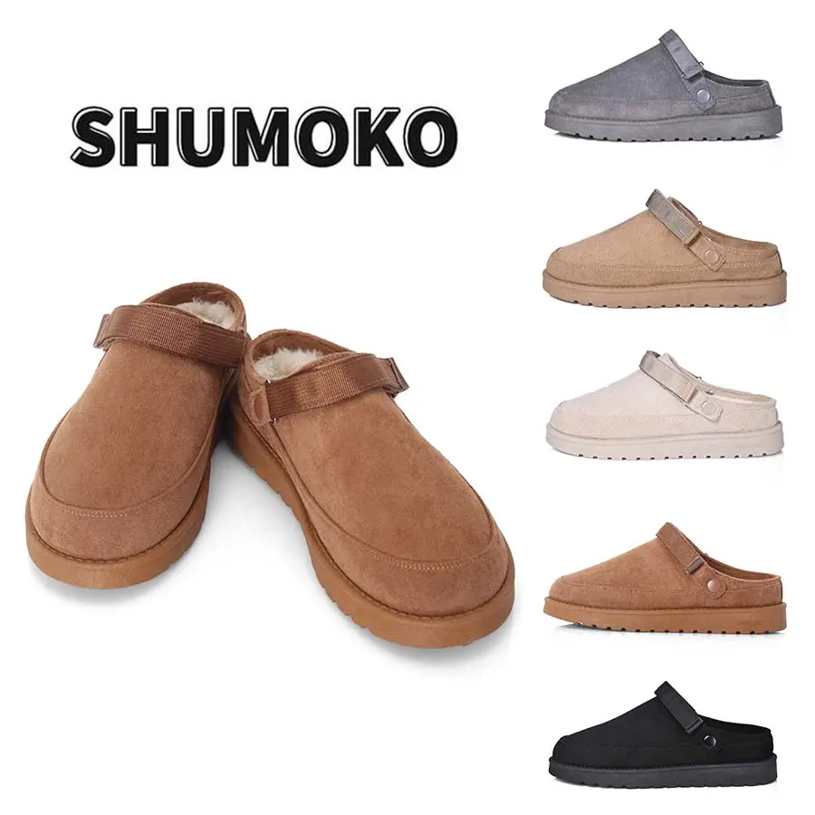 SHUMOKO Women Slippers Women Suede Slippers Women's Winter Slippers Women's Warm Slippers Women's Indoor Non-slip Slippers Women Flat Platform Slippers Warm Faux Fur Slippers