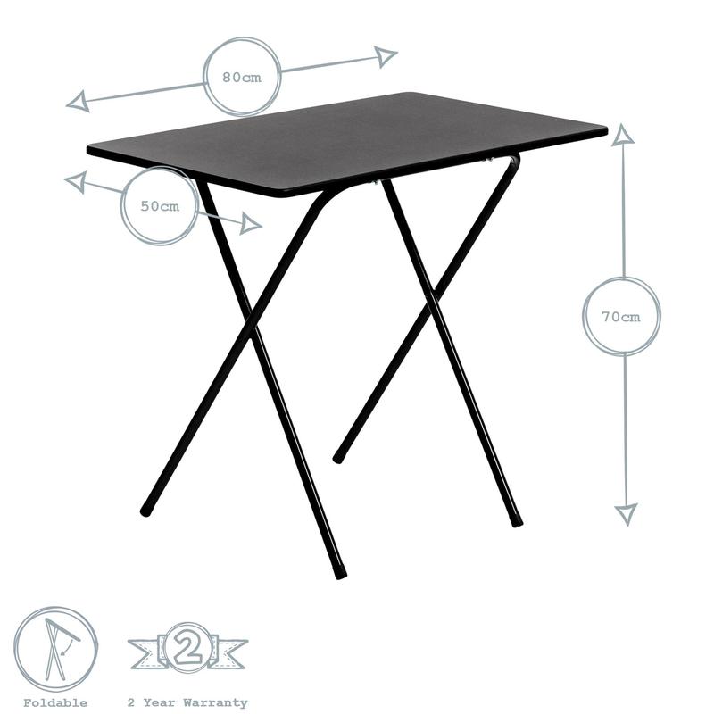 Harbour Housewares Wooden Folding Desk - Black/Black 2