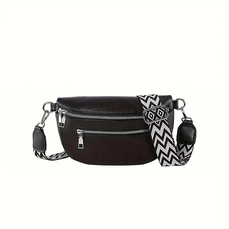 Bohemian Wide Shoulder Strap Crossbody Chest Bag 7