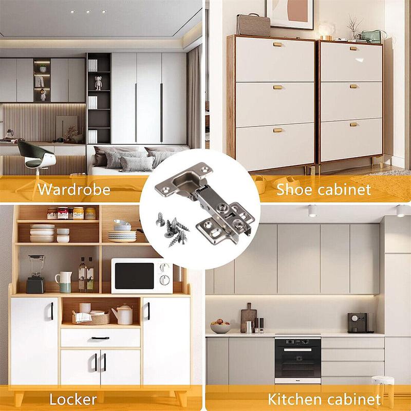 20PCS SOFT CLOSE 35mm KITCHEN CABINET CUPBOARD STANDARD DOOR HINGES NEW 7