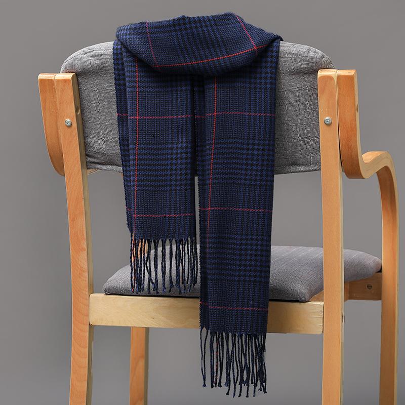 Product Introduction of 185*35cm outdoor Plaid Winter Scarf Women men unisex shalw Warm wrap muffler muffler Fashion Cashmere hijab pashmina tassels 3
