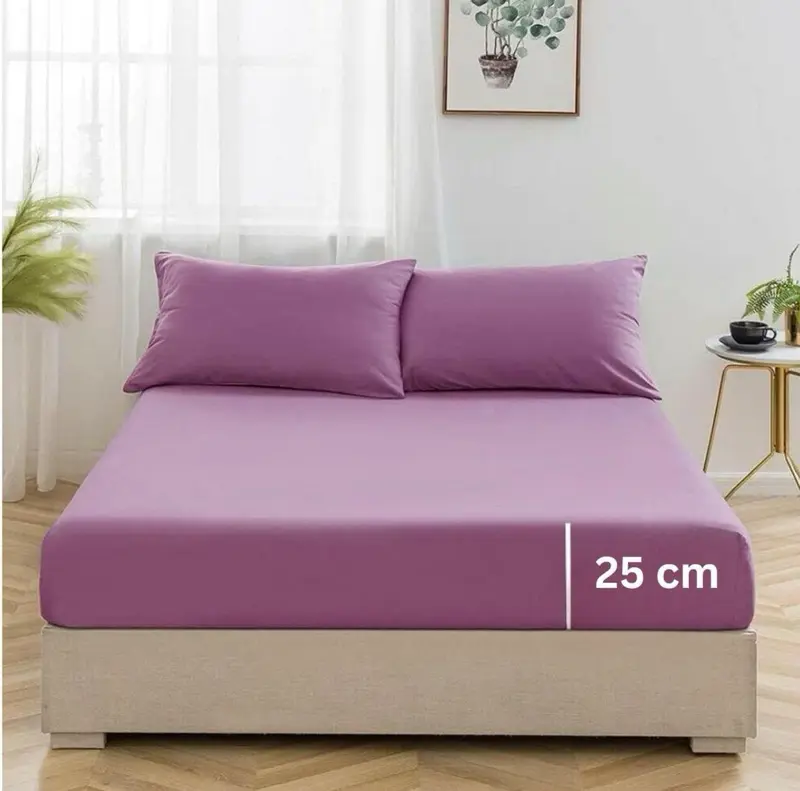 Poly Cotton Fitted Sheets 25cm/10" Deep | Luxury Plain Soft Bed Sheets PolyCotton Hotel Quality Finest Fitted Bed Sheets | Shrinkage & Fade Resistant Percale Quality Fitted Sheets | Double Brushed Microfibre | Non Iron Warm Easy Care Machine Washable 3